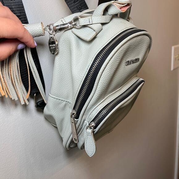 Steve Madden Women's Faux Leather Mini Backpack Adjustable Light Green - Picture 3 of 9